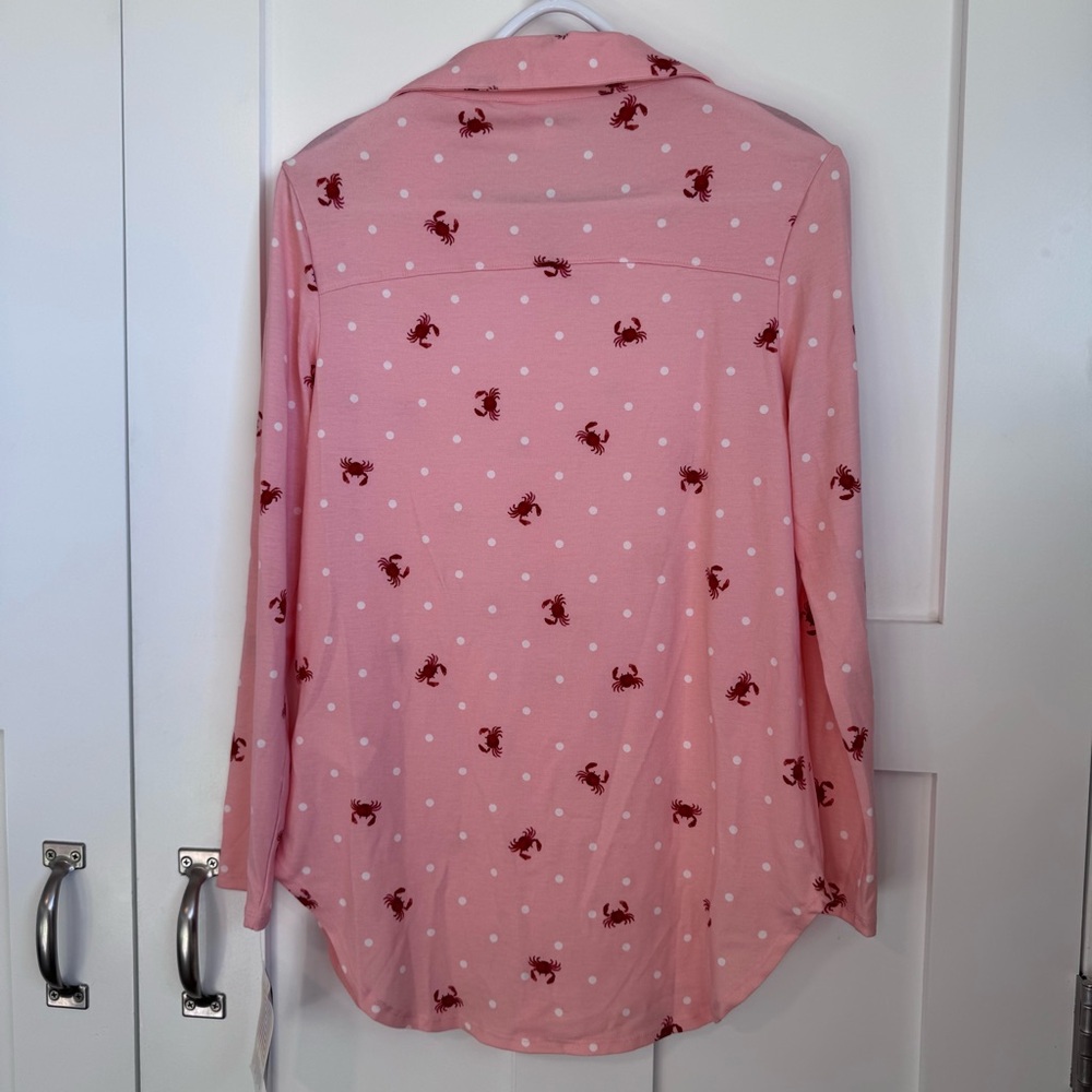 NWT LuLaRoe Valentina Women's Shirt Size XS Pink Long Sleeve Button Down Top - Picture 2 of 9